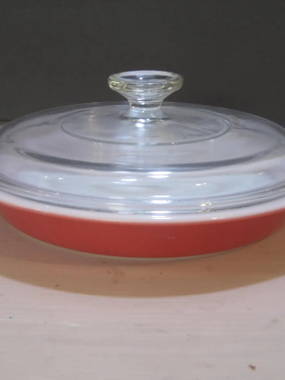 Lid (only) 8 7/8" Fits Vintage Pyrex Primary Flamingo Pink 909 9" Pie Plate RARE